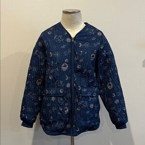 Elegant Navy Women's Quilted Puffer Jacket